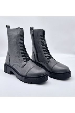 بوت / نیم بوت طوسی زنانه چرم خالص BE FAST ONE - کد 860030794
