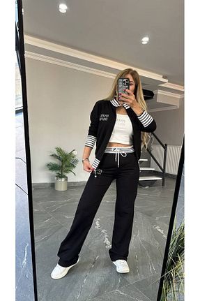 ست بالاتنه و پائین تنه مشکی زنانه بافتنی bonibon butikk - کد 860048700