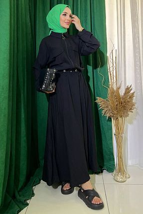 ست بالاتنه و پائین تنه حجاب مشکی زنانه رگولار Julude - کد 860103620