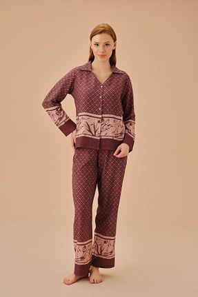 ست لباس راحتی قهوه ای زنانه ساده Suwen - کد 859863457
