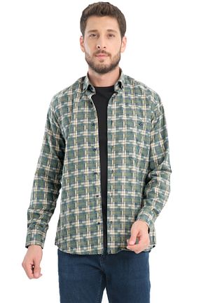 پیراهن نارنجی مردانه یقه دکمه دار Varetta - کد 859993847