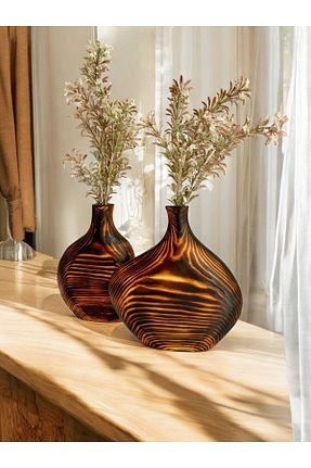 گلدان قهوه ای چوب MisBoho - کد 860061336