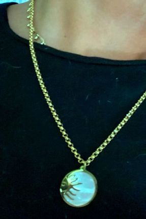 گردنبند استیل ( فولاد ) طلائی زنانه استیل (فولاد) DLK TAKI - کد 860100788