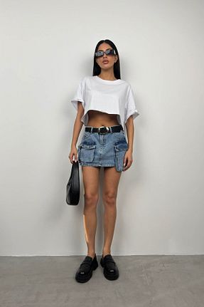 دامن آبی زنانه جین Black Fashion - کد 831374699