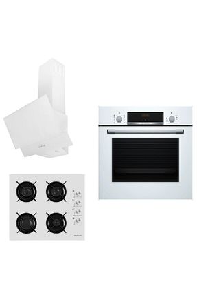 ست هود و اجاق گاز سفید گارانتی نمایندگی رسمی Bosch - کد 859920710