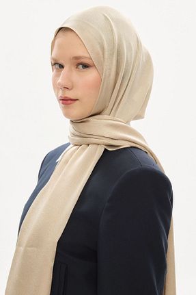 شال بژ زنانه پنبه پلی استر Helyabutik - کد 860032028