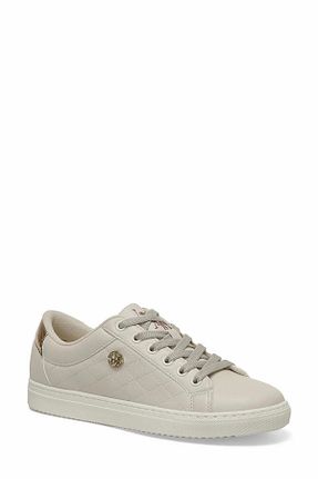 کفش اسنیکر بژ زنانه بند دار U.S. Polo Assn. - کد 860163124