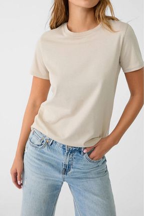 تیشرت بژ زنانه Relaxed Tight Lady - کد 743970337