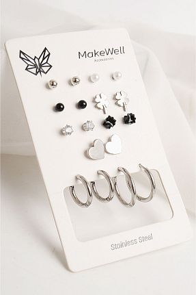گوشواره استیل (فولاد) زنانه استیل ضد زنگ MakeWell - کد 859977303