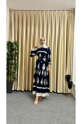 لباس حجاب سرمه ای زنانه رگولار Genel Markalar - کد 860069903