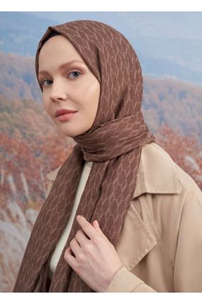 روسری قهوه ای پنبه ای Kamelya - کد 860073236