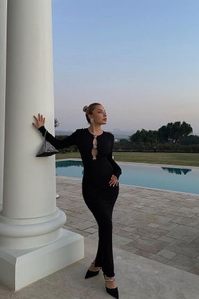 شلوار مشکی زنانه بافتنی Eyyo - کد 466335443