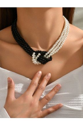 گردنبند جواهر مشکی زنانه مروارید SHİNELİZE - کد 860021955