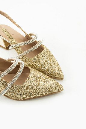 کفش پاشنه بلند کلاسیک طلائی زنانه چرم مصنوعی DUXAL SHOES - کد 860024763