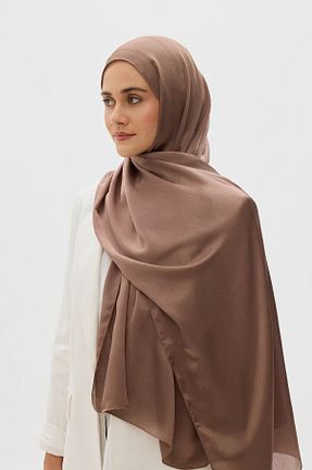 شال قهوه ای زنانه پنبه پلی استر Helyabutik - کد 860032047