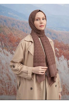 روسری قهوه ای پنبه ای Kamelya - کد 860073236
