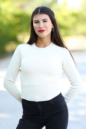 پلیور بژ زنانه ساده GİYSA - کد 860207008