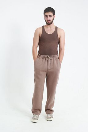 شلوار کرمگن قهوه ای مردانه اورسایز TKT - کد 860197503