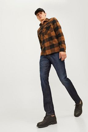 شلوار جین سرمه ای مردانه پاچه تنگ Jack & Jones - کد 839461368