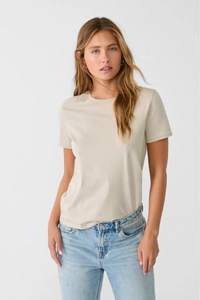 تیشرت بژ زنانه Relaxed Tight Lady - کد 743970337