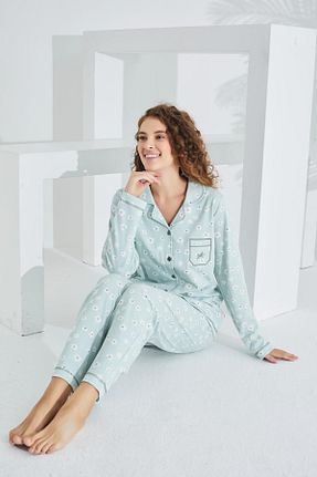ست لباس راحتی فیروزه ای زنانه ساده Etoile - کد 859586654