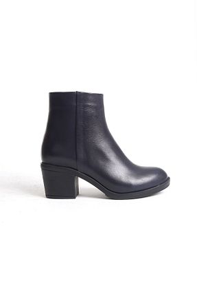بوت / نیم بوت سرمه ای زنانه چرم خالص ERNİLA - کد 859601538