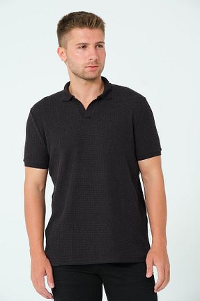 پولوشرت مشکی مردانه پنبه پلی استر Polo State - کد 841459124