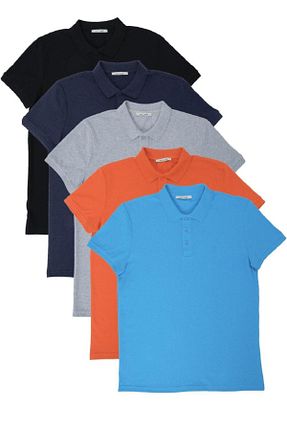 پولوشرت آبی مردانه پنبه پلی استر Polo State - کد 308881858