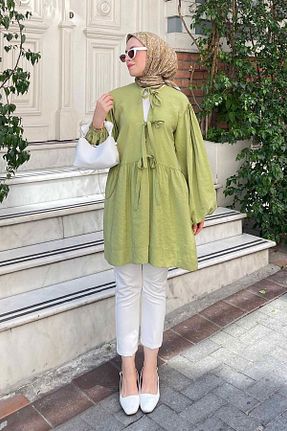 ست بالاتنه و پائین تنه حجاب خاکی زنانه رگولار lamelif - کد 859919255