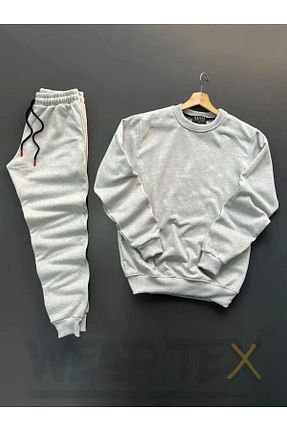 ست بالاتنه و پائین تنه طوسی زنانه بافت WEARTEX - کد 859943046