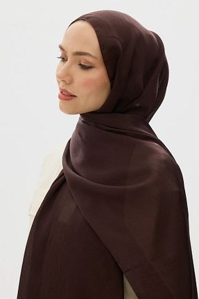 شال قهوه ای زنانه پنبه پلی استر Helyabutik - کد 860032039
