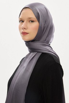 شال طوسی زنانه پنبه پلی استر Helyabutik - کد 860032058