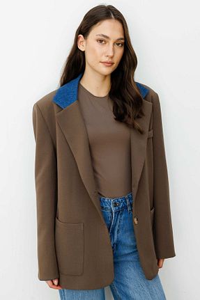 کت حجاب خاکی زنانه Blazer Hooopstore - کد 860031817