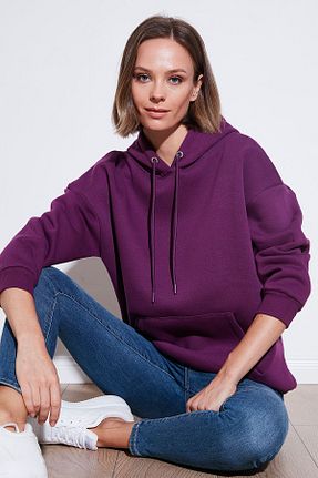 سوئیشرت بنفش زنانه ساده Lela - کد 859908877
