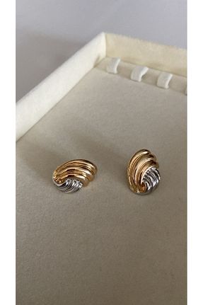 گوشواره جواهر طلائی برنجی Muse Sister - کد 859914404