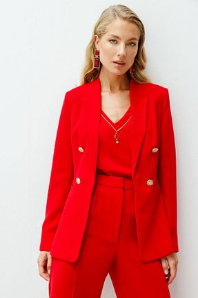 کت قرمز زنانه رگولار Ekol - کد 860025728