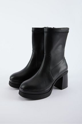 بوت / نیم بوت مشکی زنانه پاشنه ضخیم selinshoes - کد 859946486