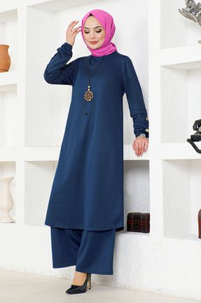 ست بالاتنه و پائین تنه سرمه ای زنانه بافت ModaMerve - کد 859961566