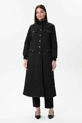 پالتو پشمی مشکی زنانه رگولار MAQ DESIGN - کد 859970798