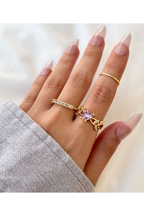 انگشتر جواهر طلائی زنانه زیرکن Eylülün Takısı - کد 859980319