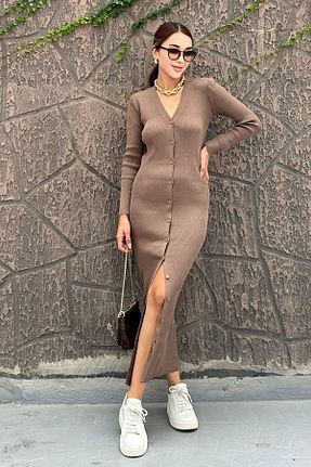 لباس قهوه ای زنانه بافت Modamesta - کد 860157537