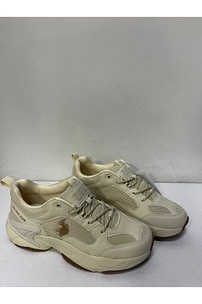 کفش اسنیکر بژ زنانه بند دار U.S. Polo Assn. - کد 860190619