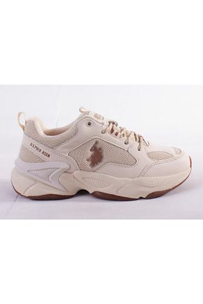 کفش اسنیکر بژ زنانه بند دار U.S. Polo Assn. - کد 860189671