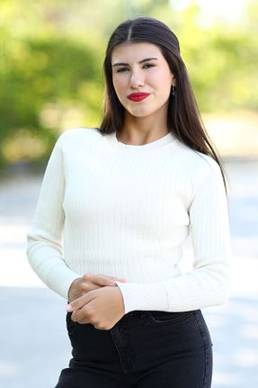 پلیور بژ زنانه ساده GİYSA - کد 860207008
