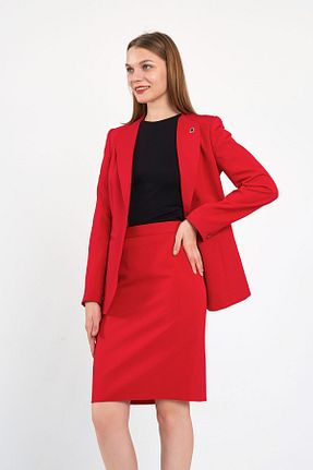 ست بالاتنه و پائین تنه قرمز زنانه بافتنی Blue Black - کد 860234846