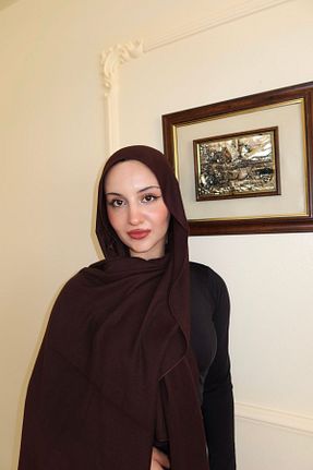 شال قهوه ای زنانه پنبه ای FASHION - کد 860413492