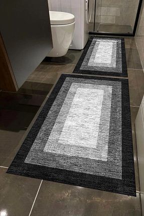 پادری حمام مشکی پلی استر Osso Halı - کد 860033134
