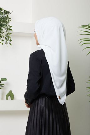 روسری سفید کرپ ساتن ابریشم Golden Rose - کد 860235580
