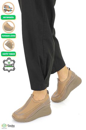 کفش کژوال بژ زنانه چرم خالص Forelli - کد 860248514