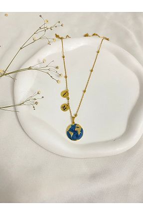 گردنبند استیل ( فولاد ) طلائی زنانه استیل (فولاد) Store - کد 860324556